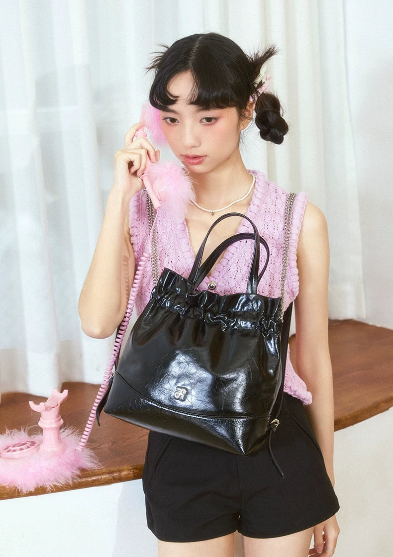ANGELSKY Vintage Pleated Backpack