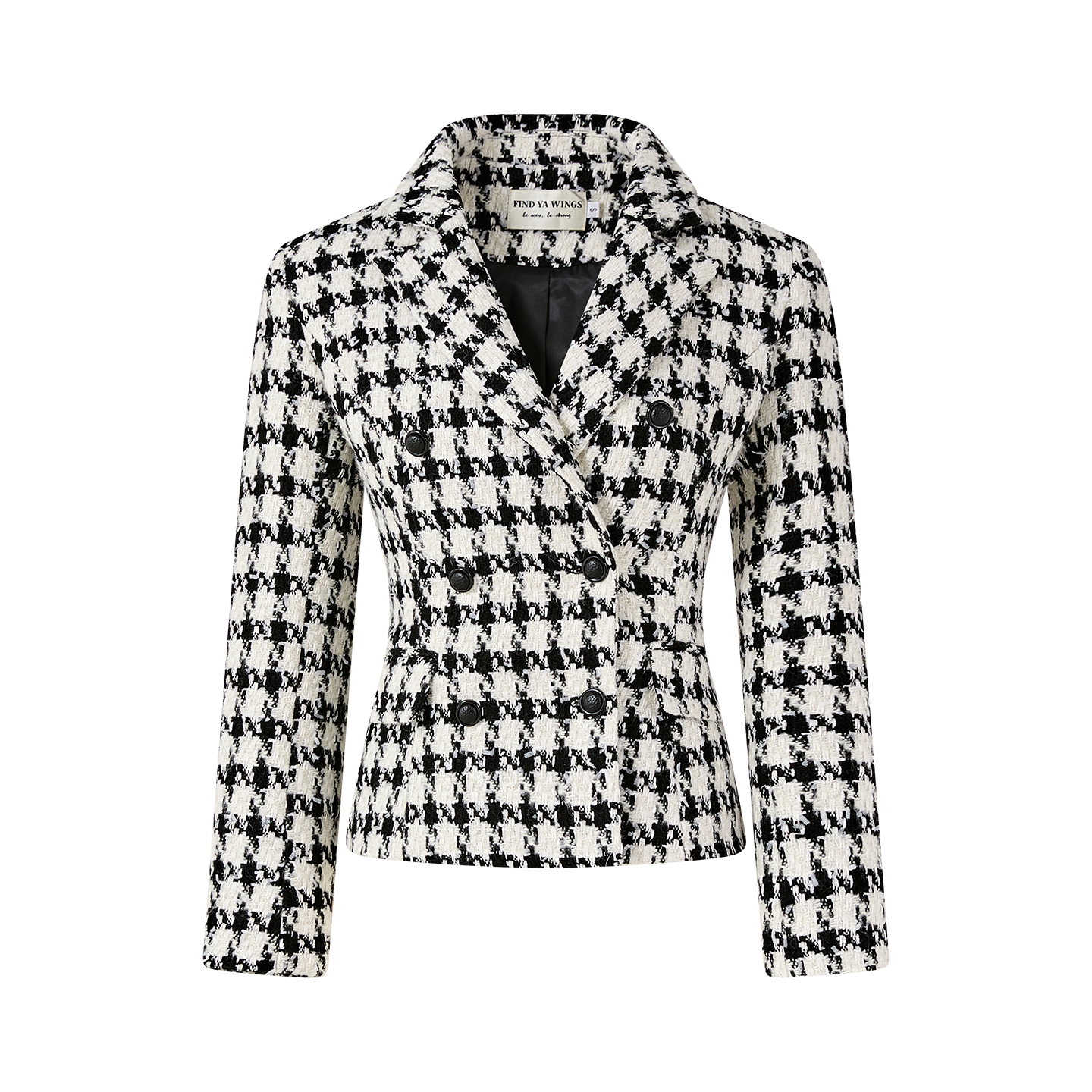 FINDYAWINGS Thousand Birds Plaid Short Jacket Skirt Set