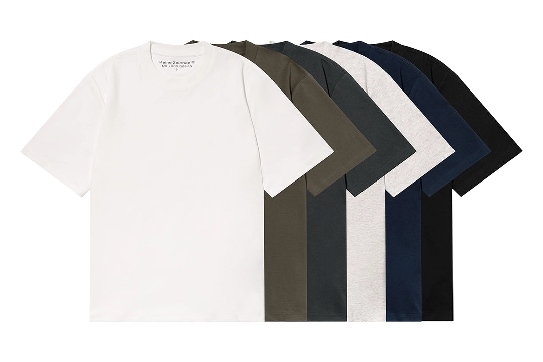 NO LOGO Small Neckline Short and Wide Casual Tee