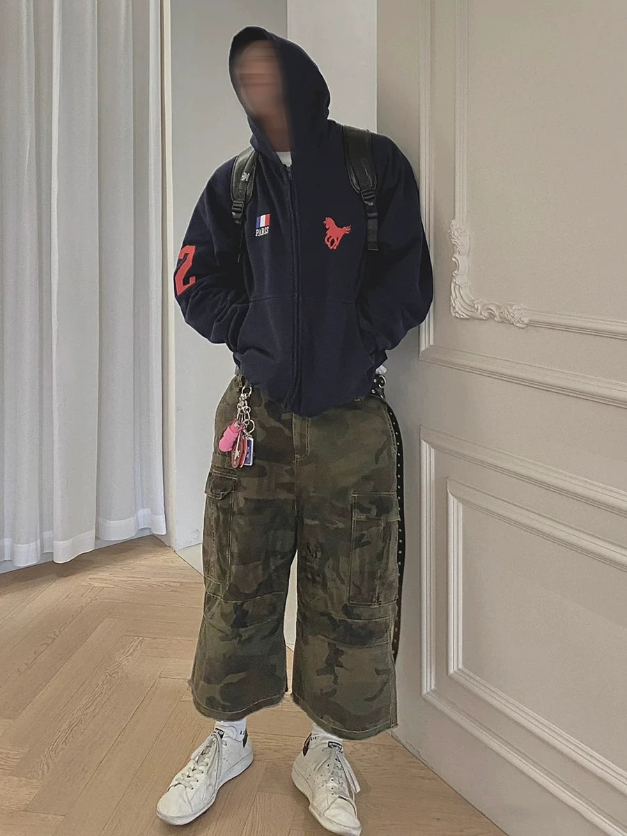 FTS War Horse Embroidered Loose Hooded Jacket