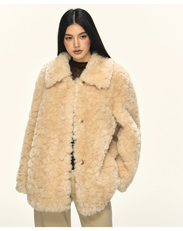 Anna Aneae Soft Waxy Warm Lamb Wool Coat