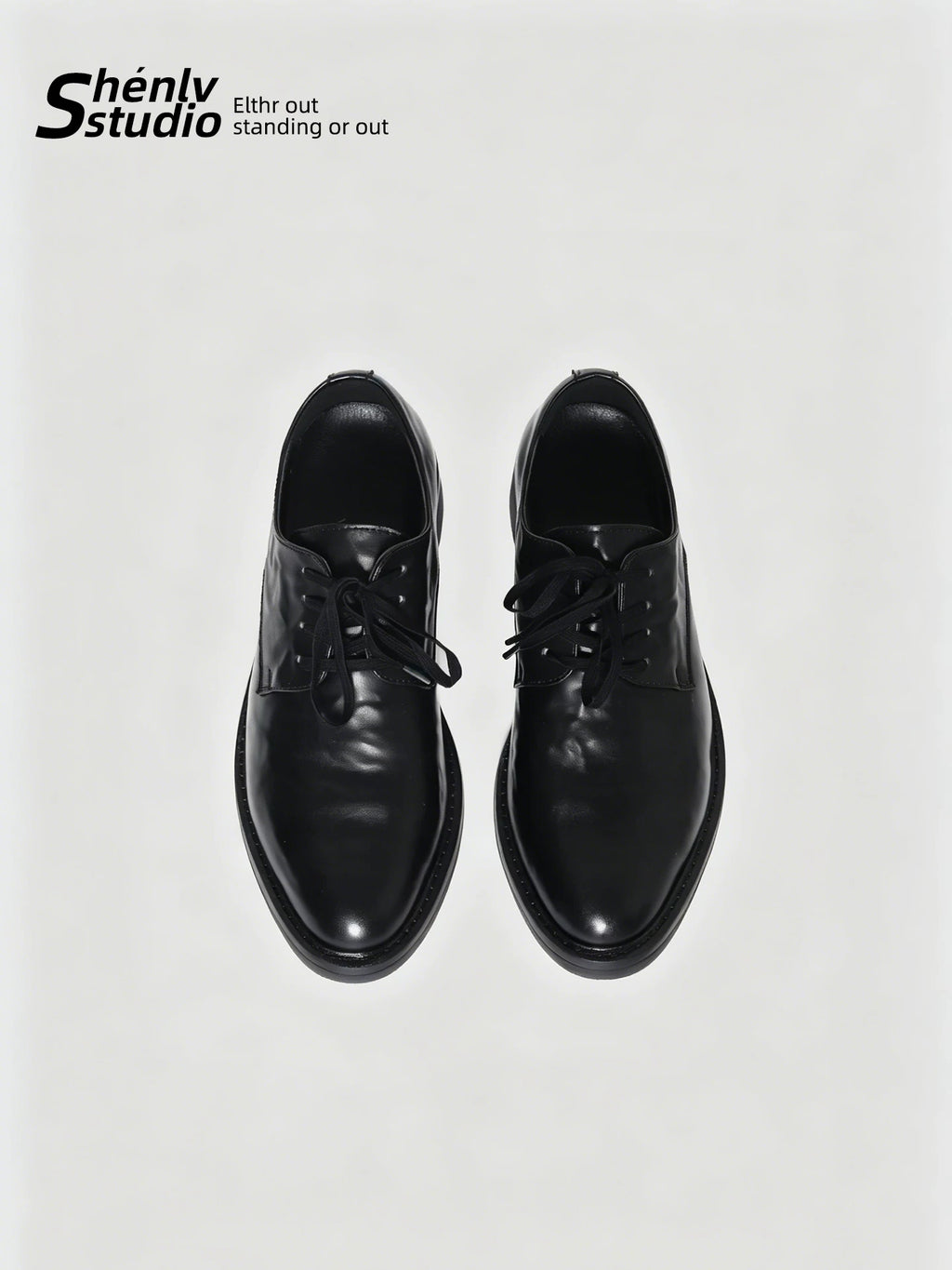 SHENLV STUDIO Pointed Pleated High-heeled Leather Shoes