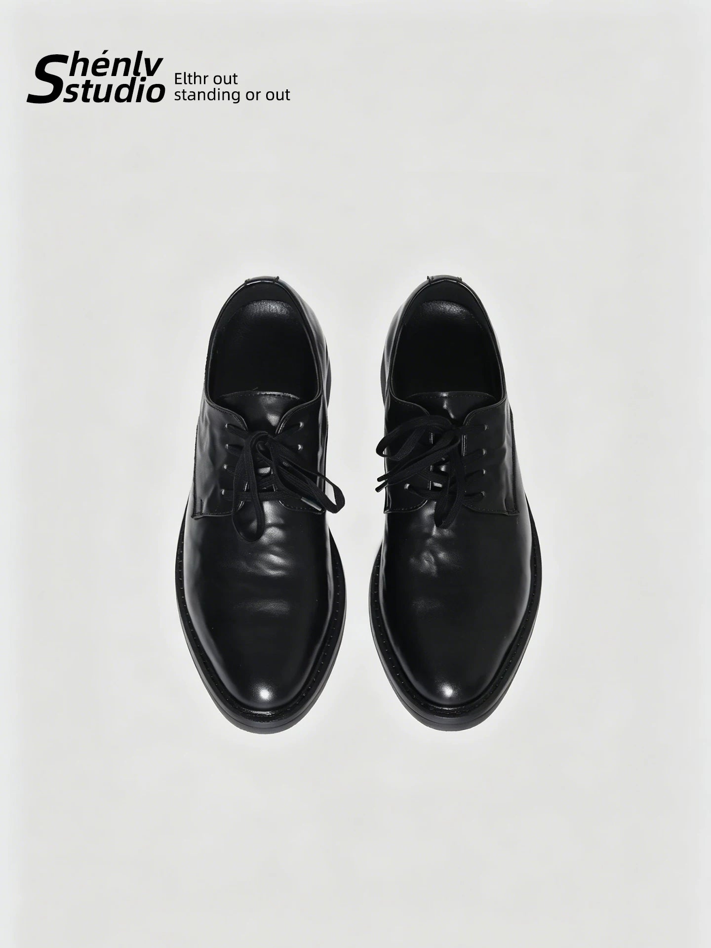 SHENLV STUDIO Pointed Pleated High-heeled Leather Shoes