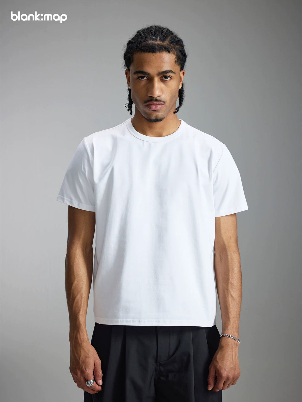 Blank Map Short Front Shoulder Slim Tee