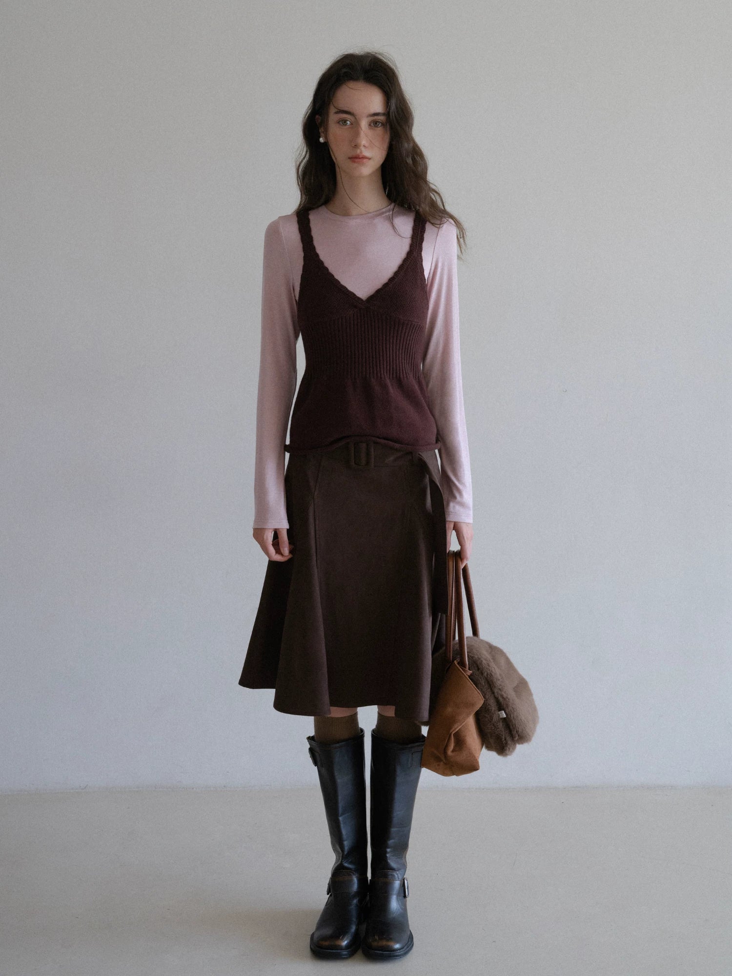 EGGKA Retro High-waisted Temperament Skirt