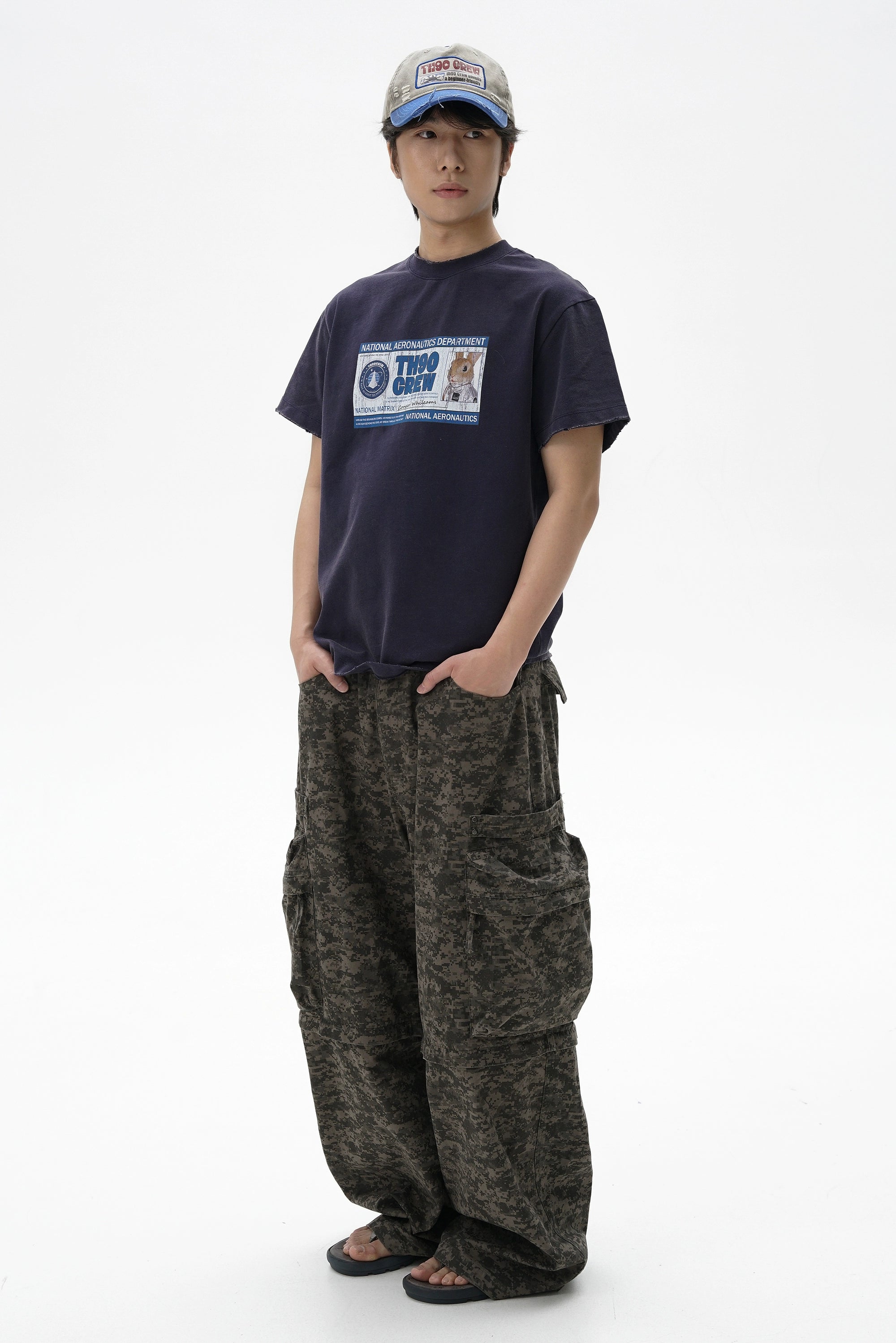 TH90 Rabbit Astronaut ID Card Destruction Print Tee