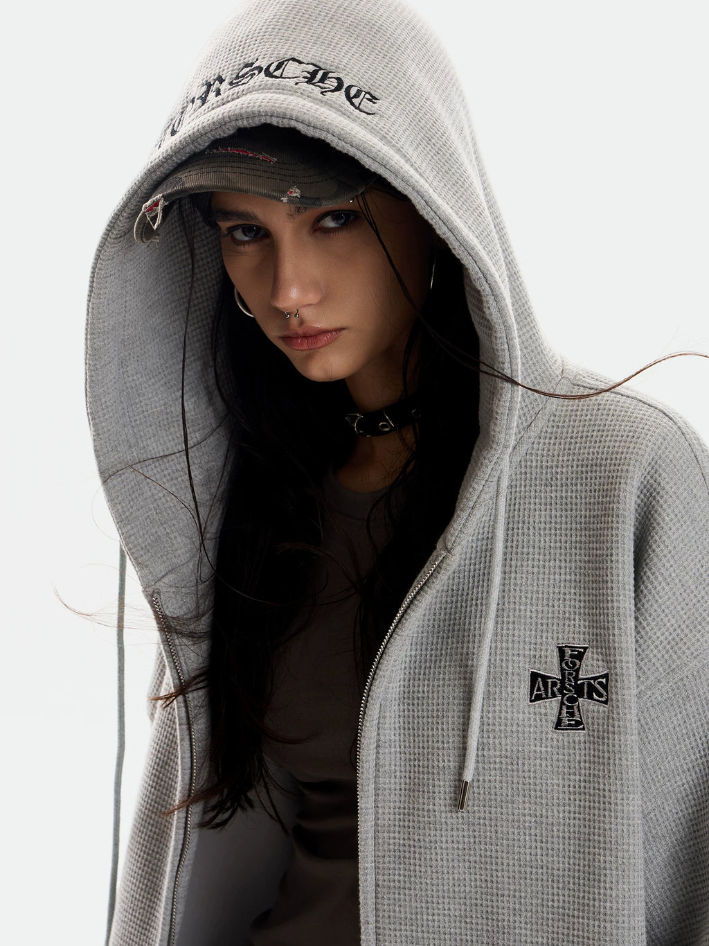 0123Start Waffle Hooded Fleece Jacket