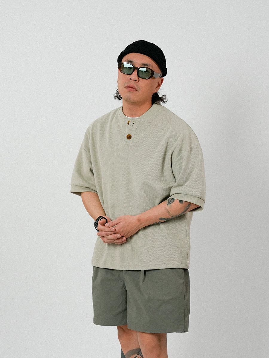 O3PARK Japanese Retro Loose College Style Polo Shirt