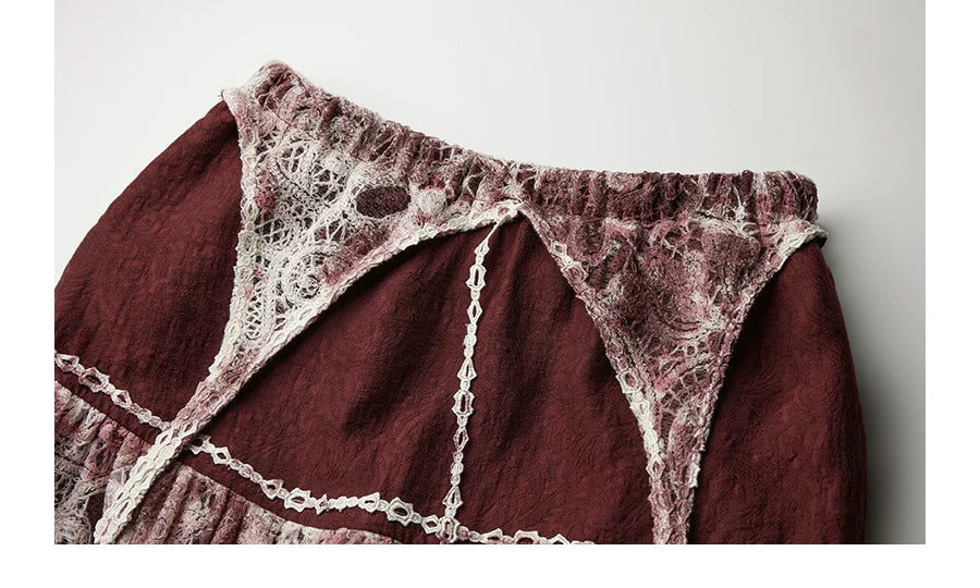 INDULGE Bead Lace Stitching Dress