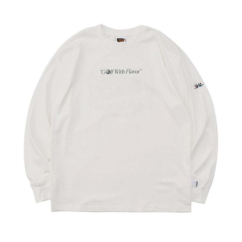 Battles Embroidery Print Loose Casual Vintage Crew Neck Long Sleeve