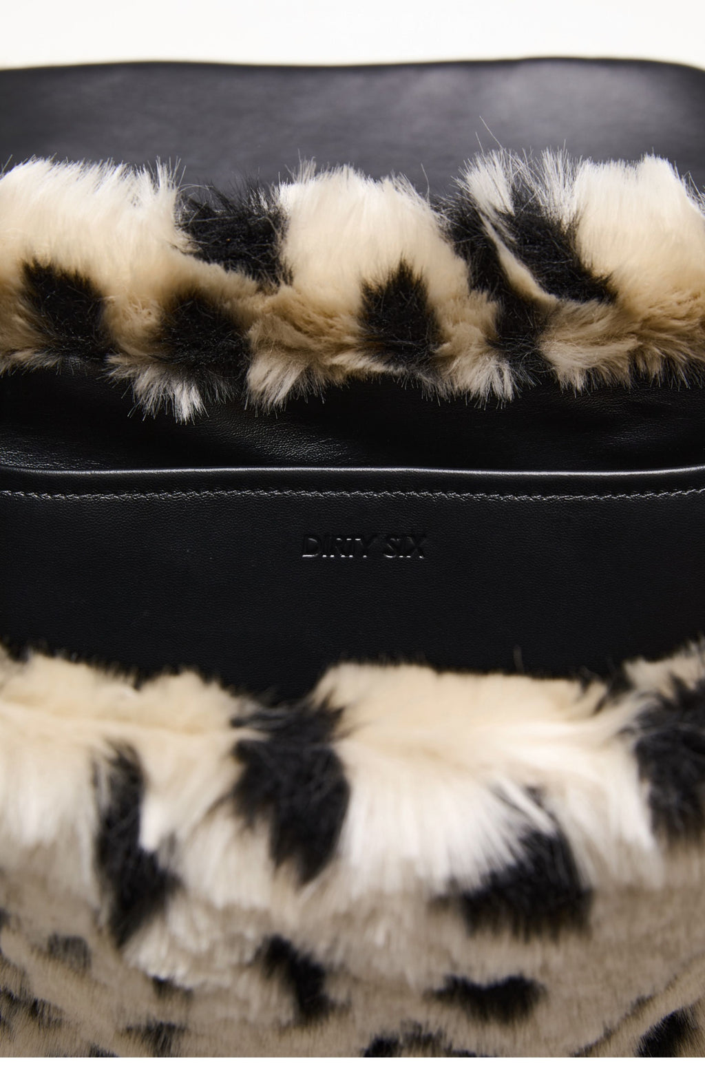 DirtySix spotted leopard flip square bag