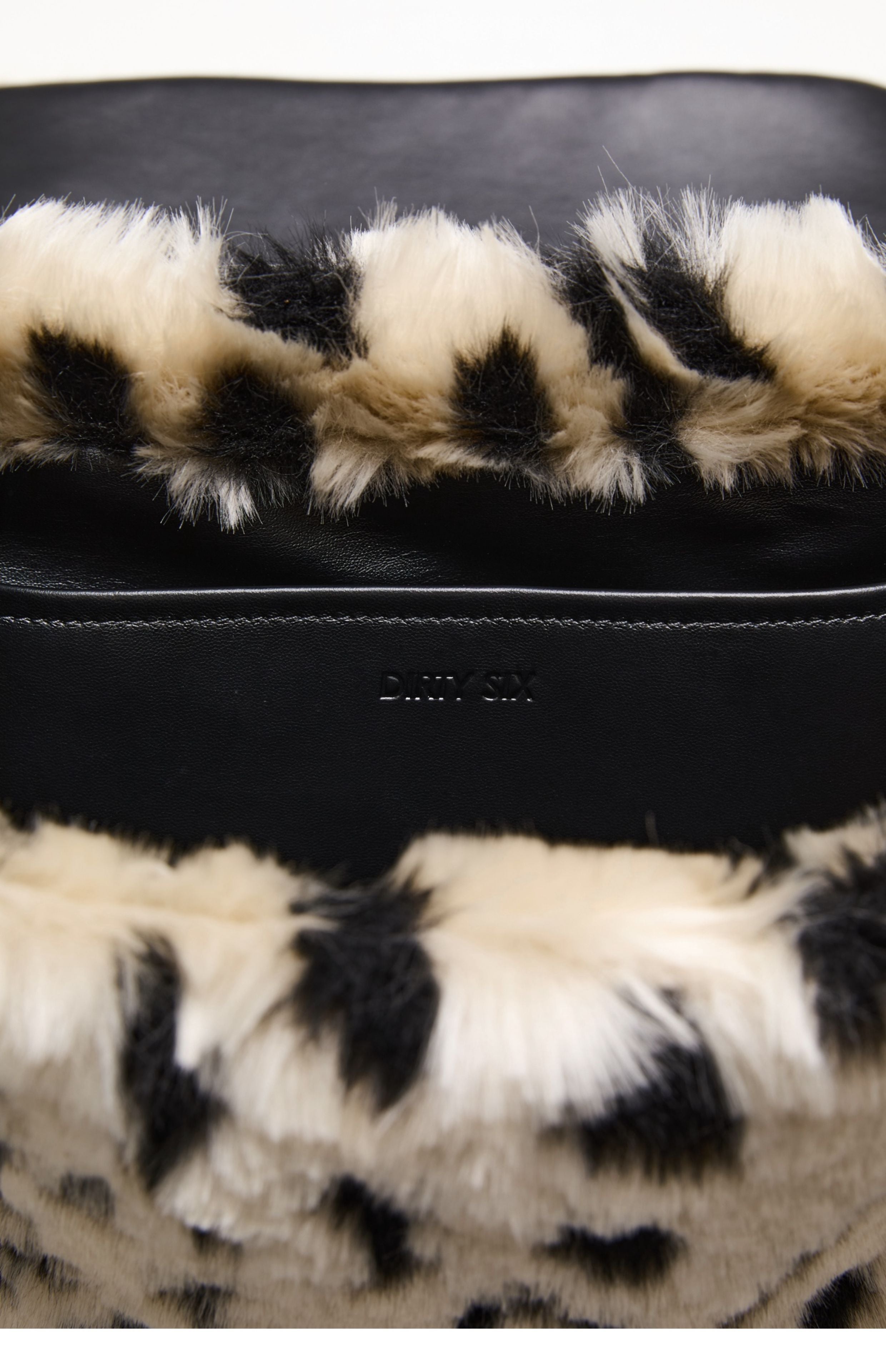 DirtySix spotted leopard flip square bag