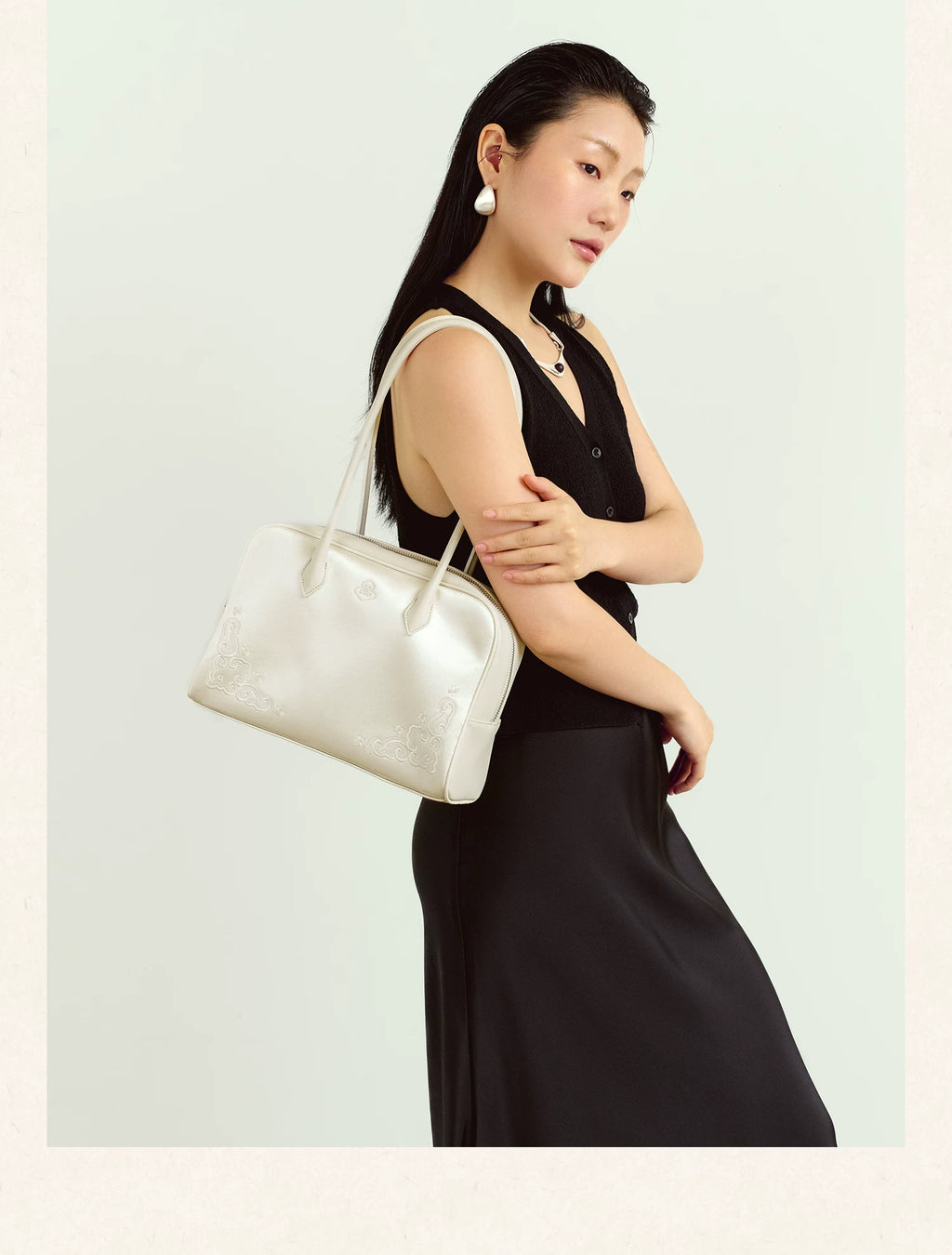 LOSEA Large Capacity First Layer Cowhide Armpit Bag