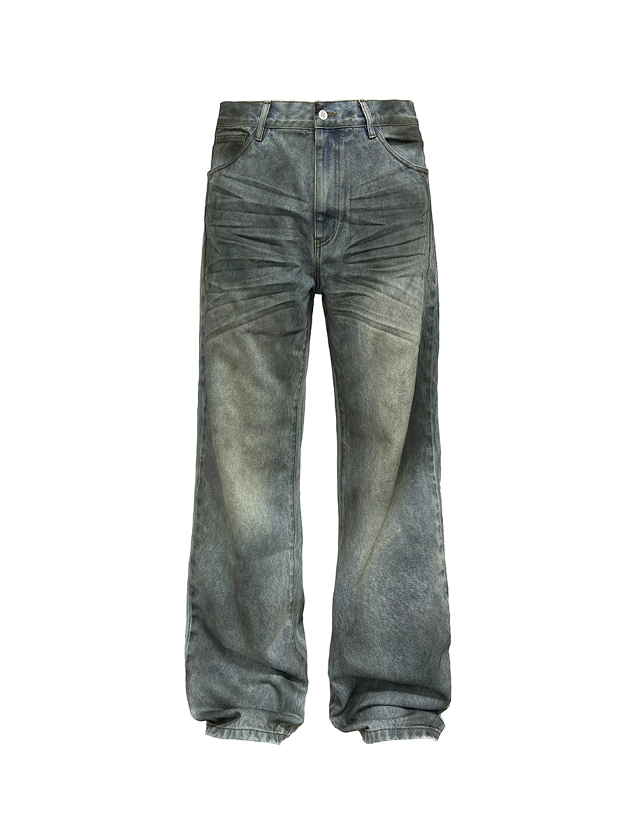 JCAESAR Severely Oily Dirty Casual Jeans