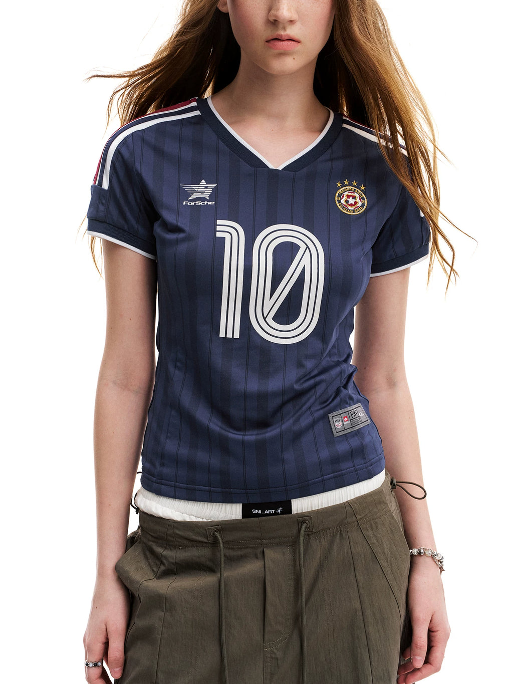 0123Start Retro Striped Sports Tee
