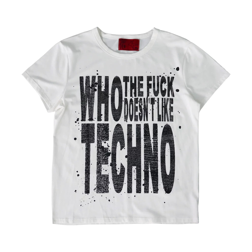 4AM Slogan Niche Print Front Shoulder Slim Tee