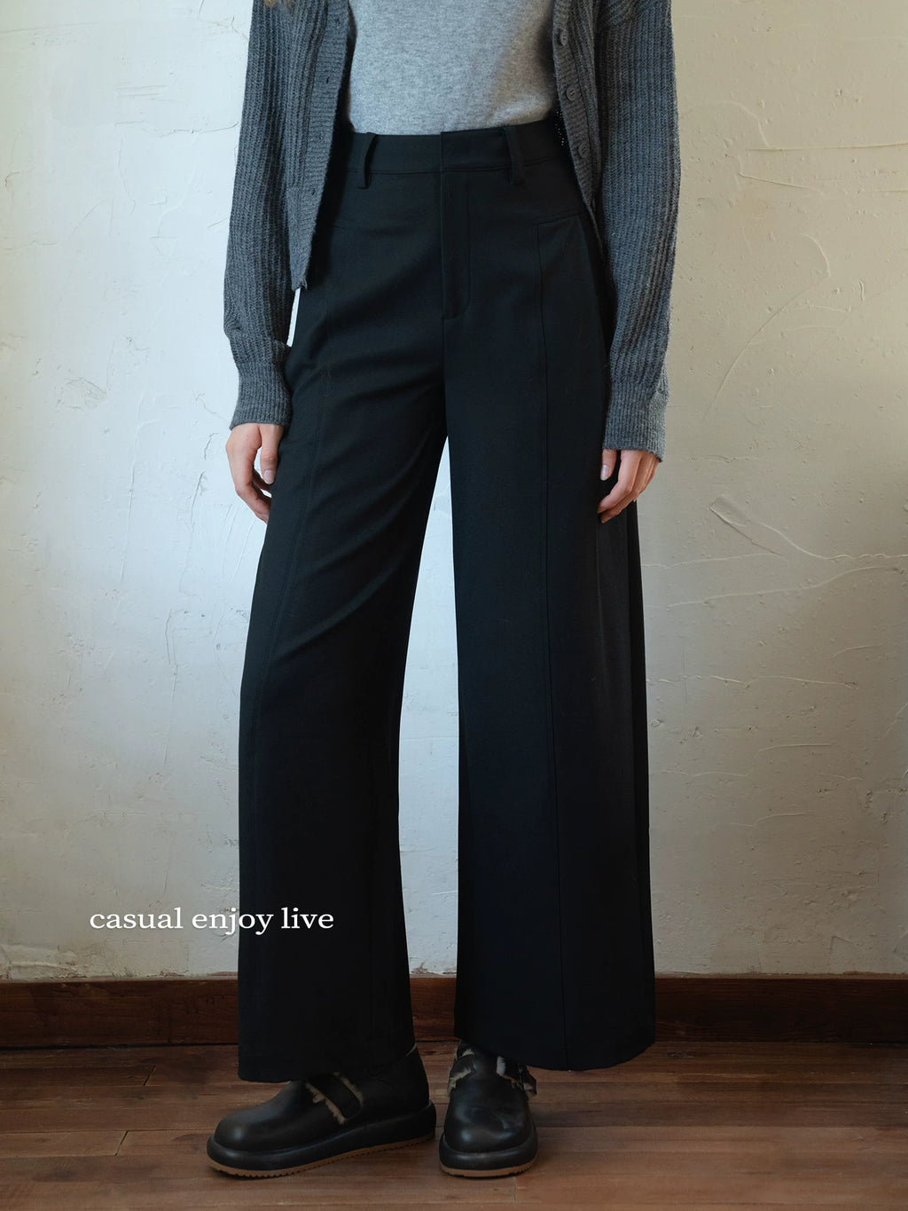 EGGKA Loose and Thin Straight-leg Suit Pants