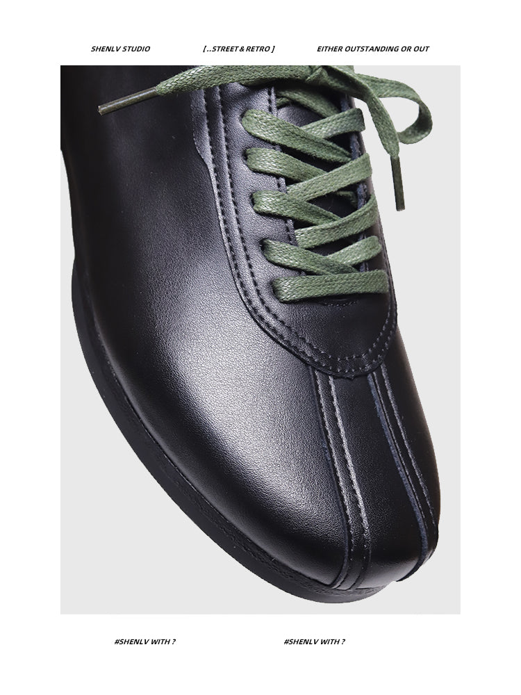 SHENLV STUDIO Japanese Retro Leather Casual Training Leather Shoes