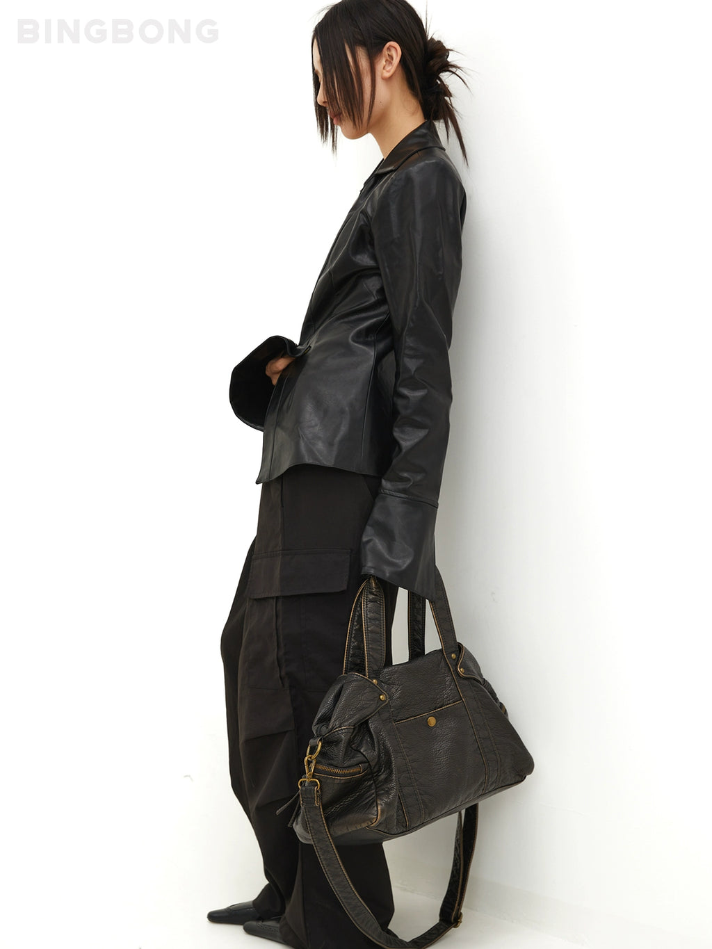 BINGBONG Retro American Large Bag Messenger Bag Commuter Large Capacity Bag