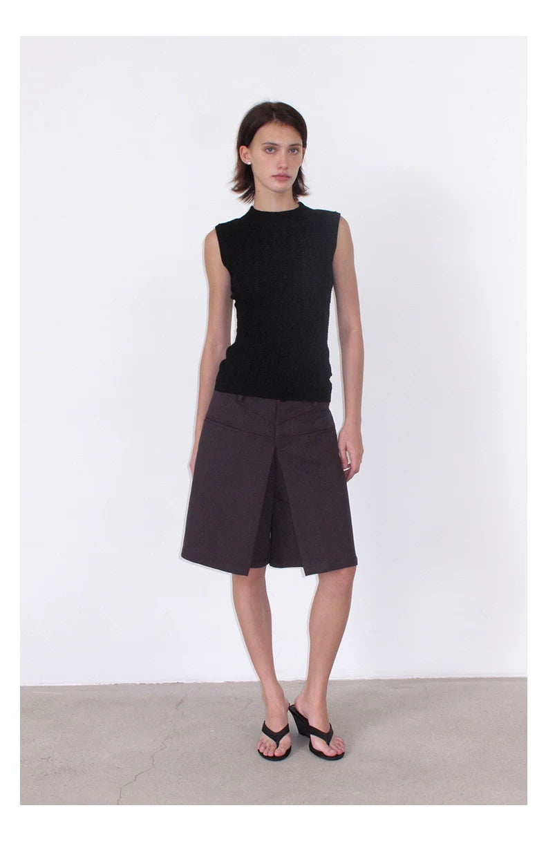 NOT UGLY Woven Small Turtleneck Slim Vest