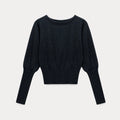 EGGKA Crew Neck Waist Wool Knitted Sweater