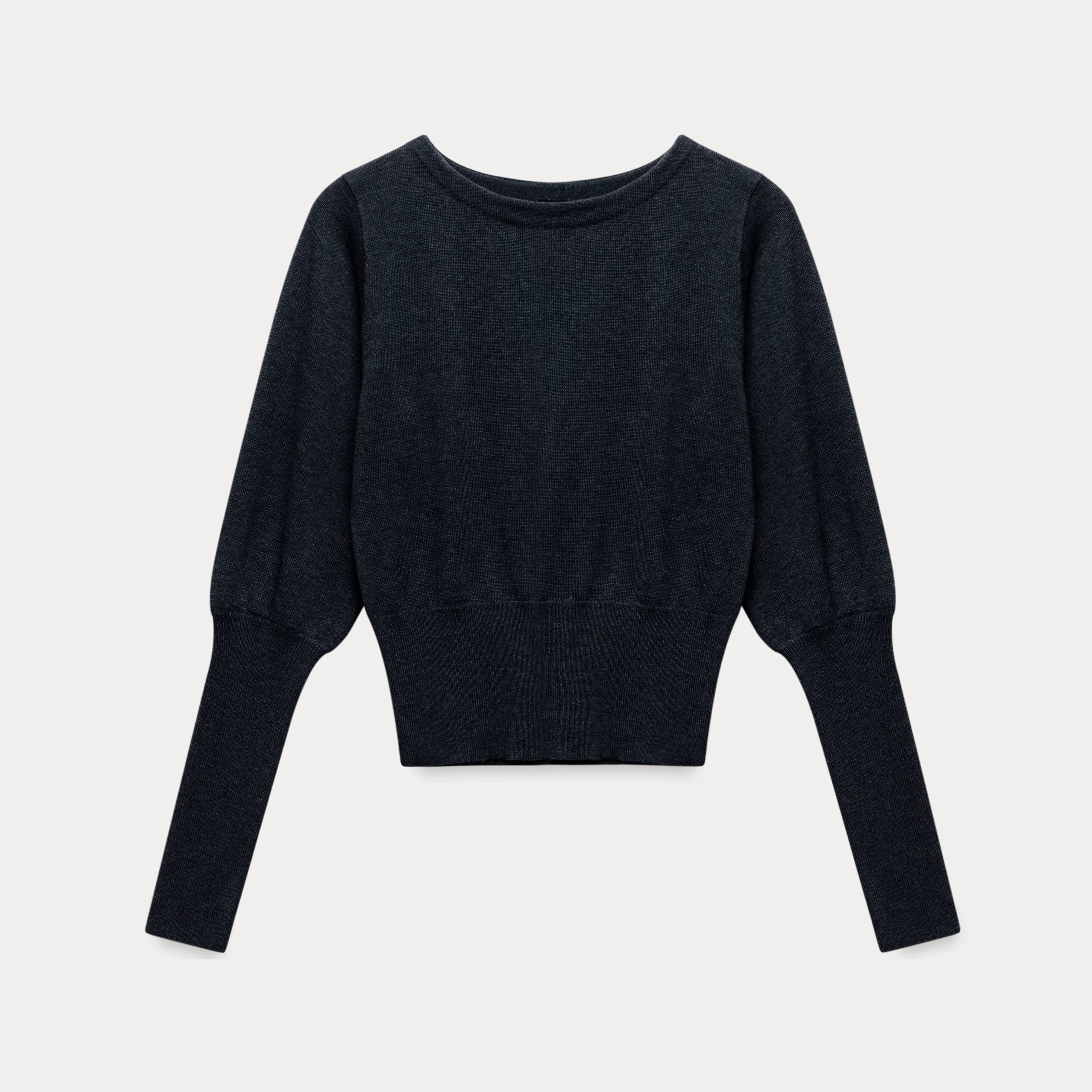 EGGKA Crew Neck Waist Wool Knitted Sweater