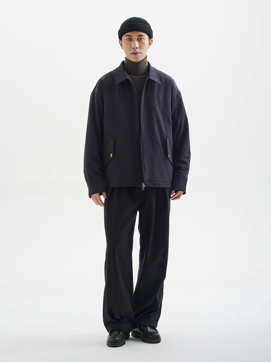 BUTTBILL Japanese Lyocell cotton washed double pleated commuter straight Pants