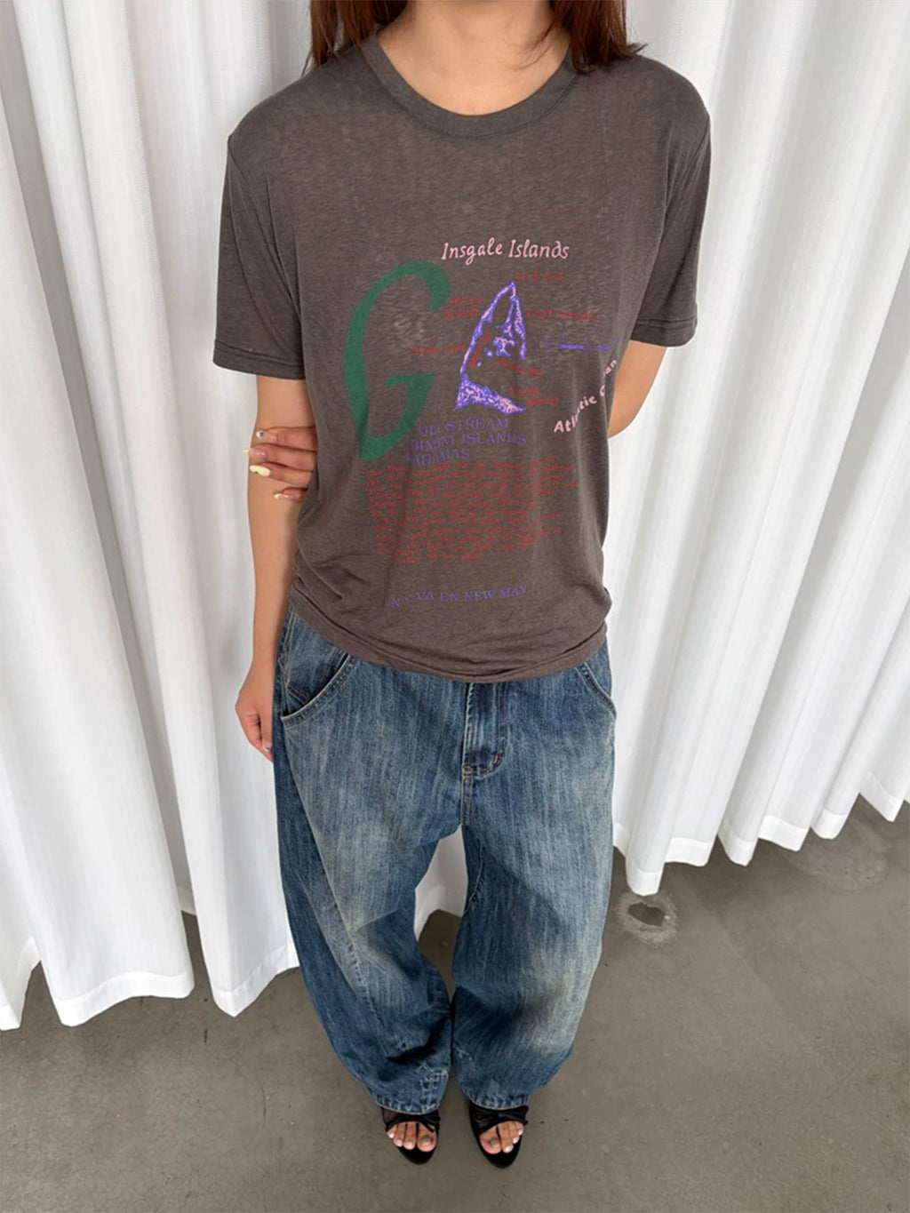 InsGale Retro Old Mottled Print Tee