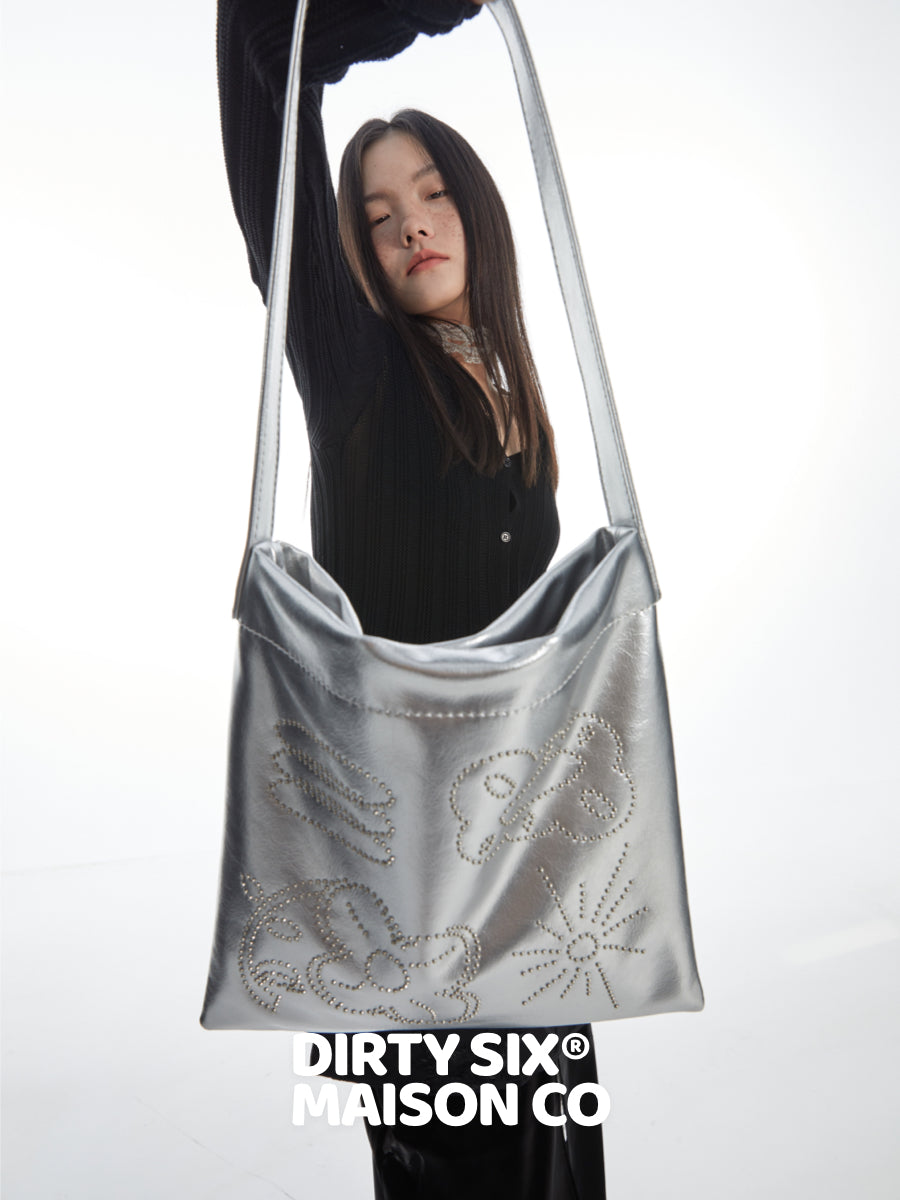 DirtySix Cow Split Leather bang bang franc small flower bag "FAFA" millet nail design