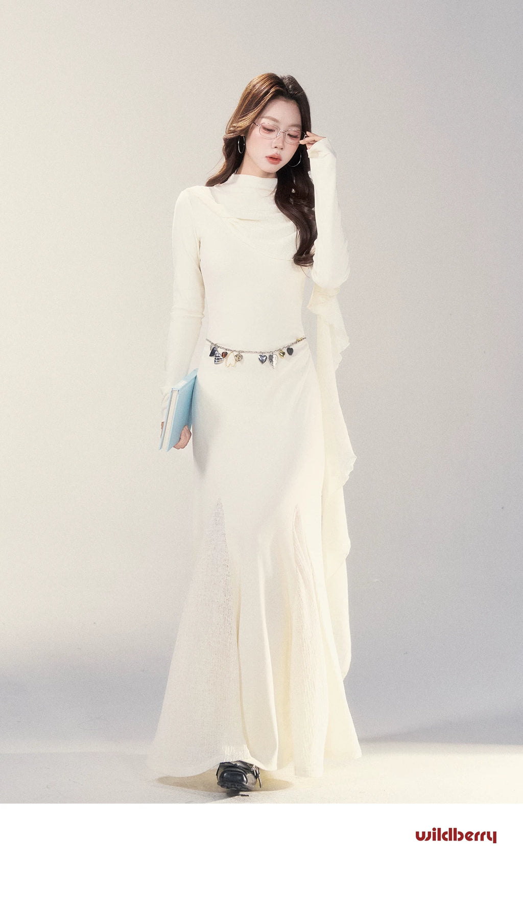 Wildberry Scarf Long Sleeve Dress
