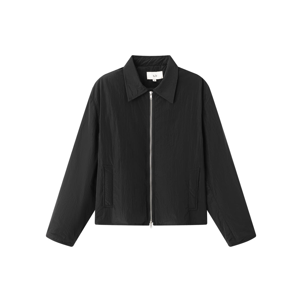 Anniehall Metal Nylon Zip Jacket Cotton