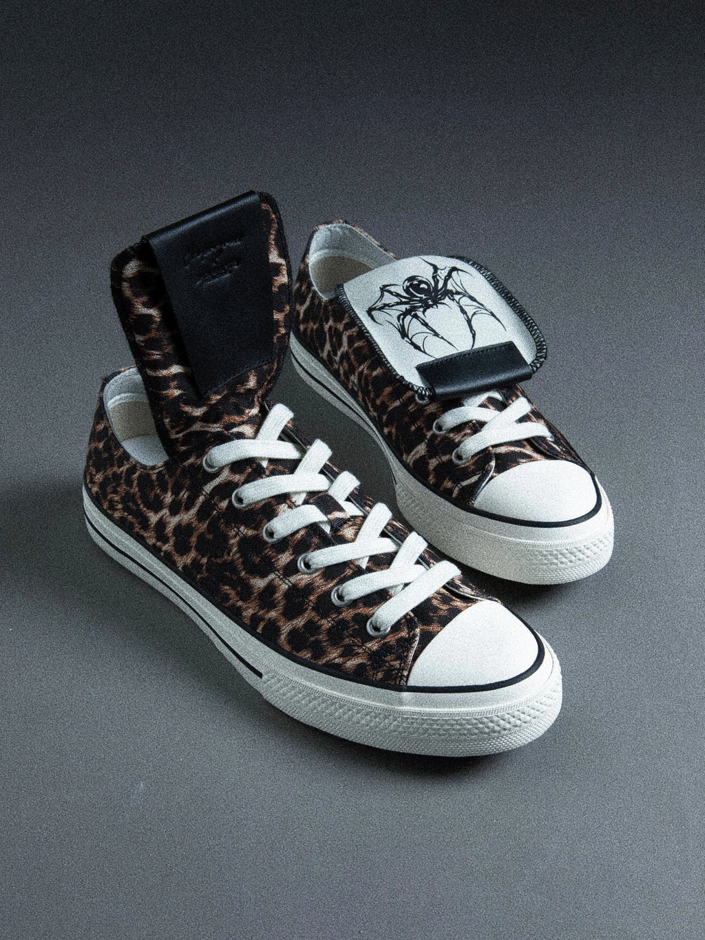 VOWPROGRESS Leopard Print Spider Element Cowhide Espadrilles