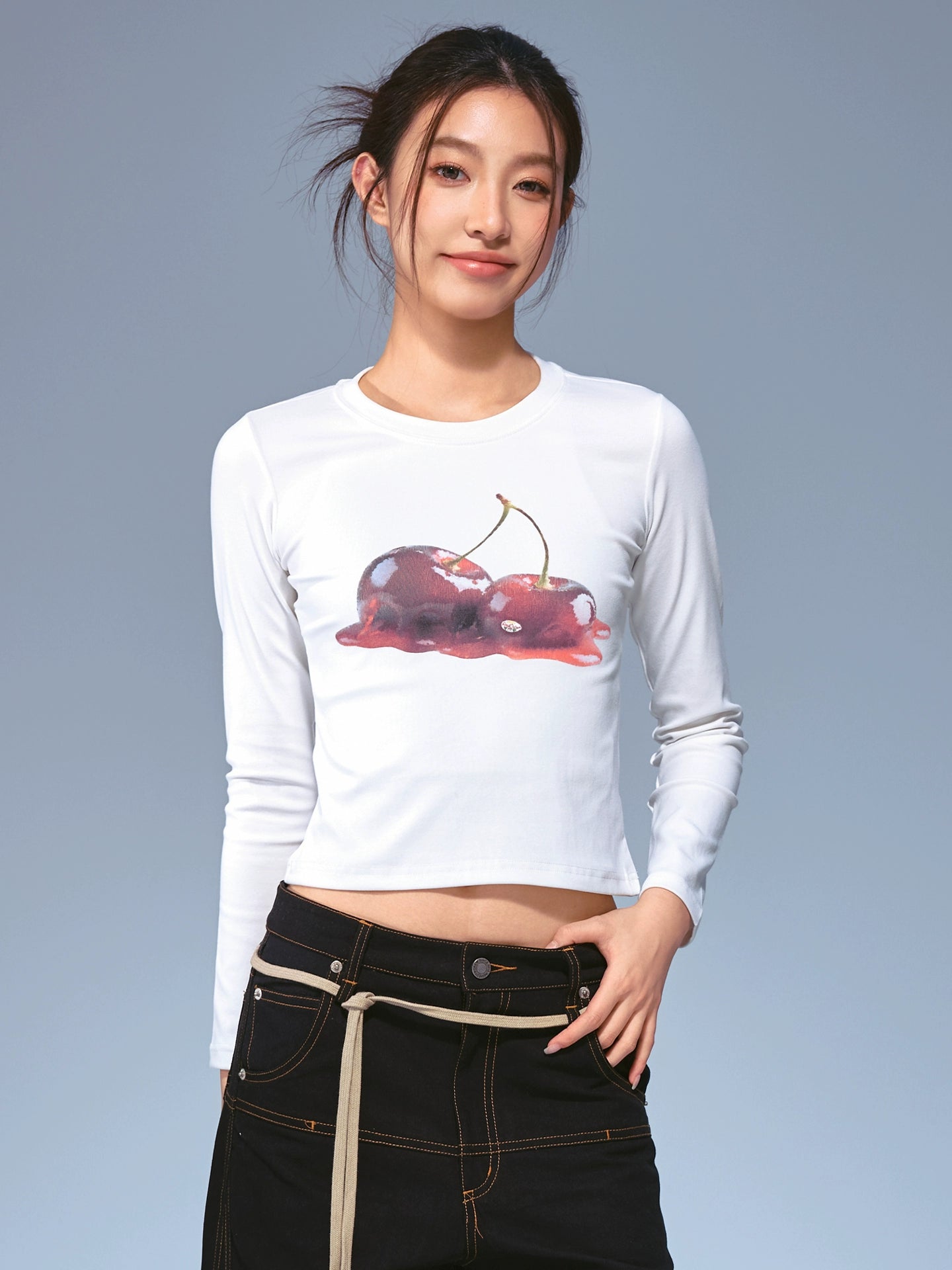 Remedy Fun Jam Print Front Shoulder Slim Short Long Sleeve