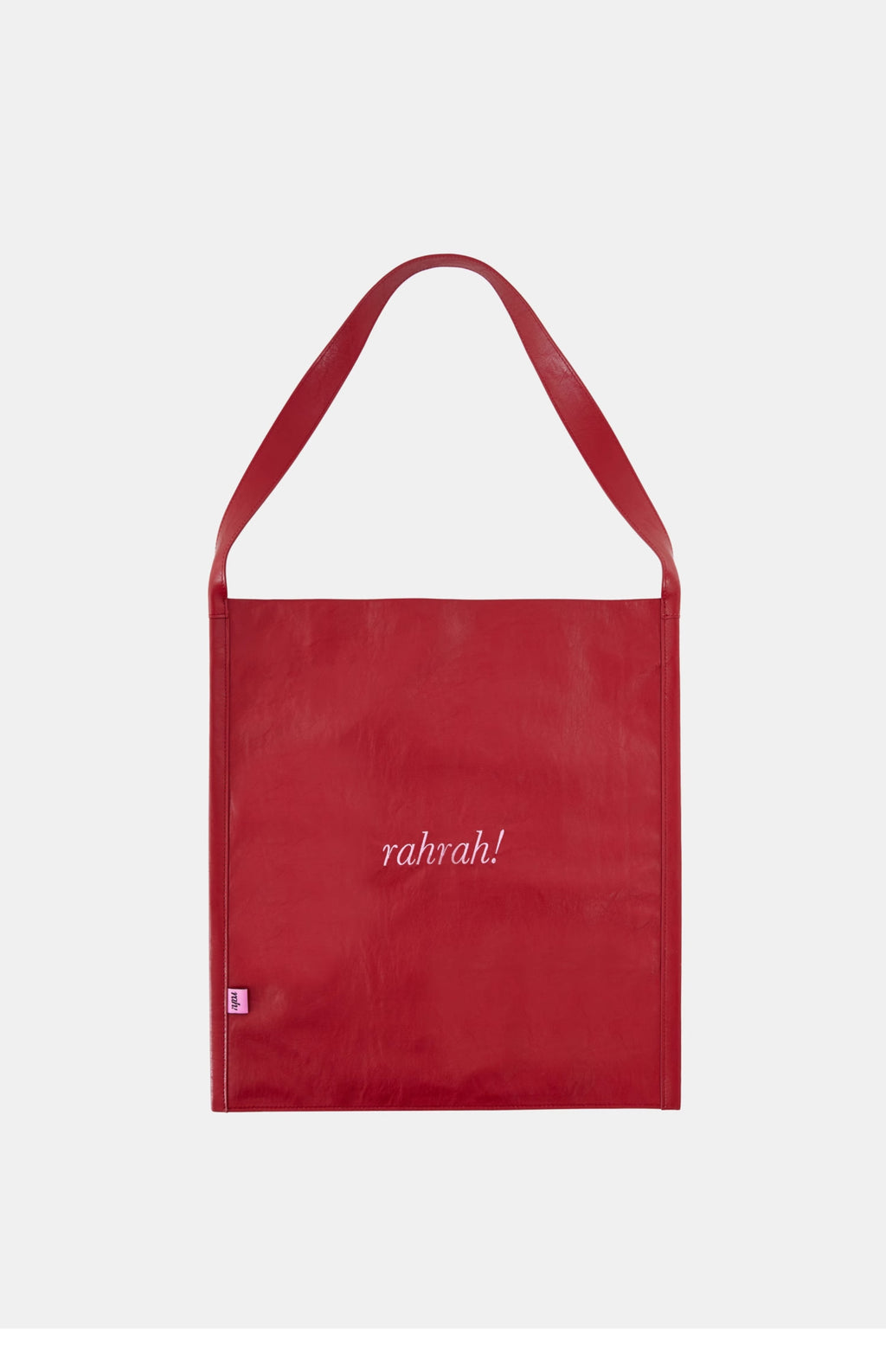 DirtySix "rahrah!" contrasting embroidery large-capacity soft leather tote bag