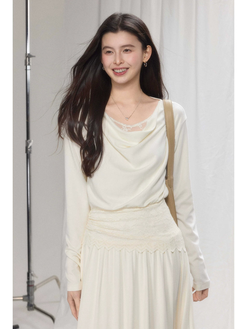 TYANG Temperament Swing Neck Long-sleeved Dress