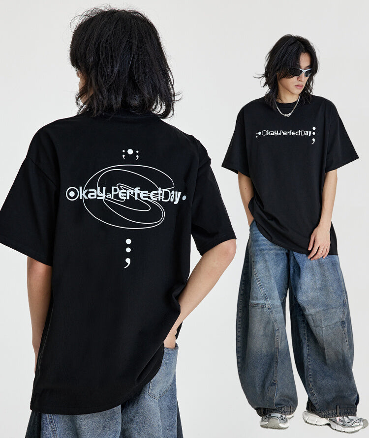 (NMK)  six-channel symbol black Tee
