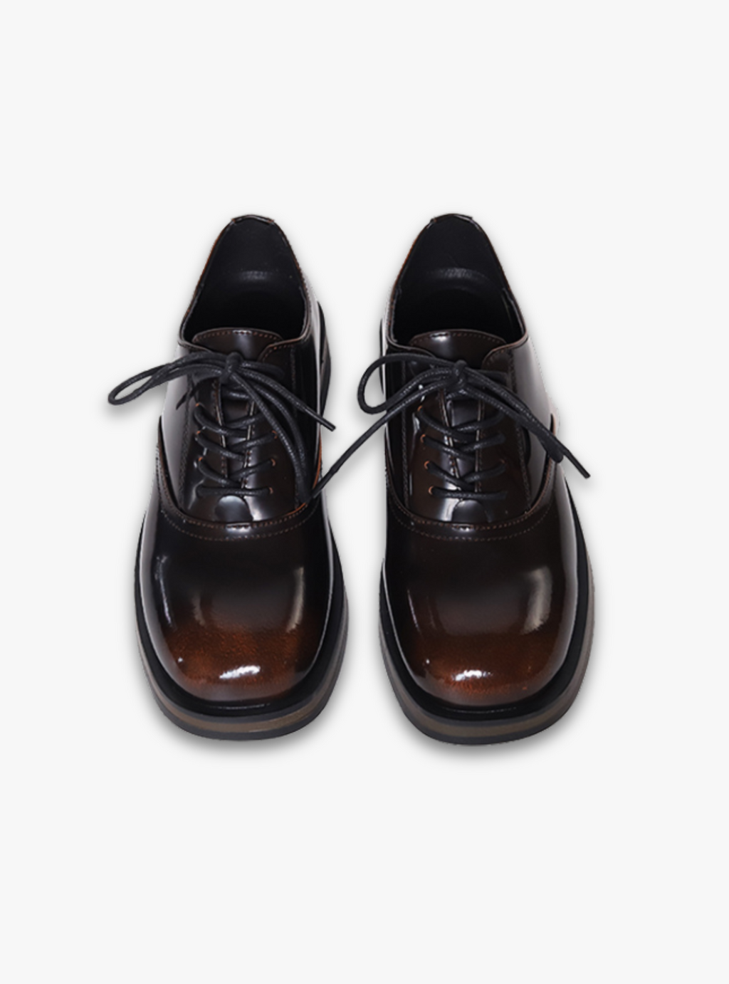 SHENLV STUDIO two-color leather glossy Derby shoes