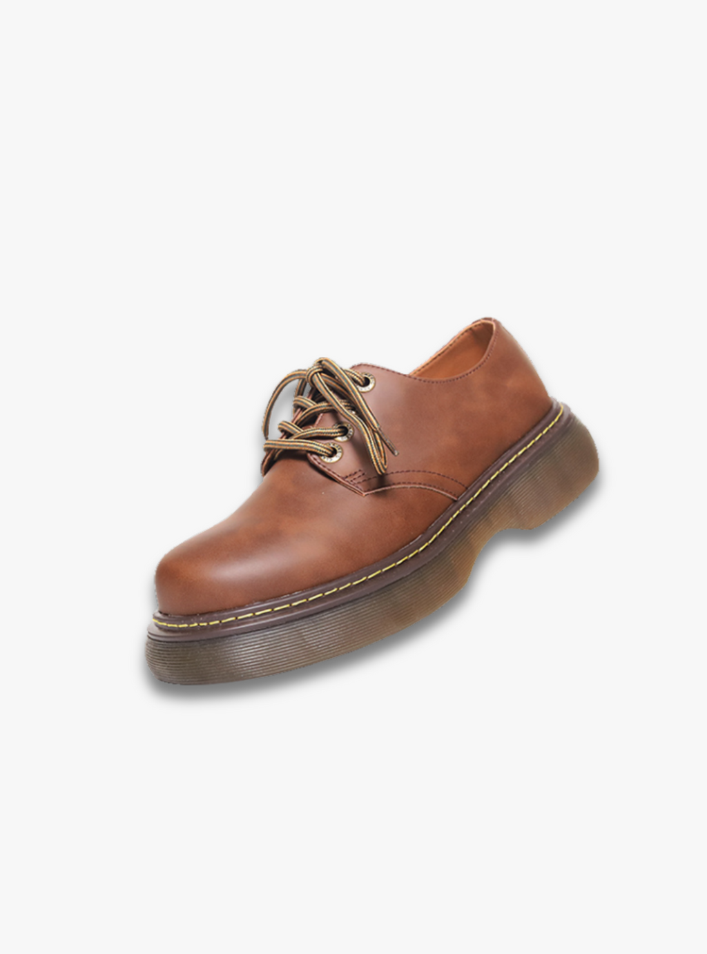 SHENLV STUDIO Retro Tooling Big Head Heightening Leather Shoes