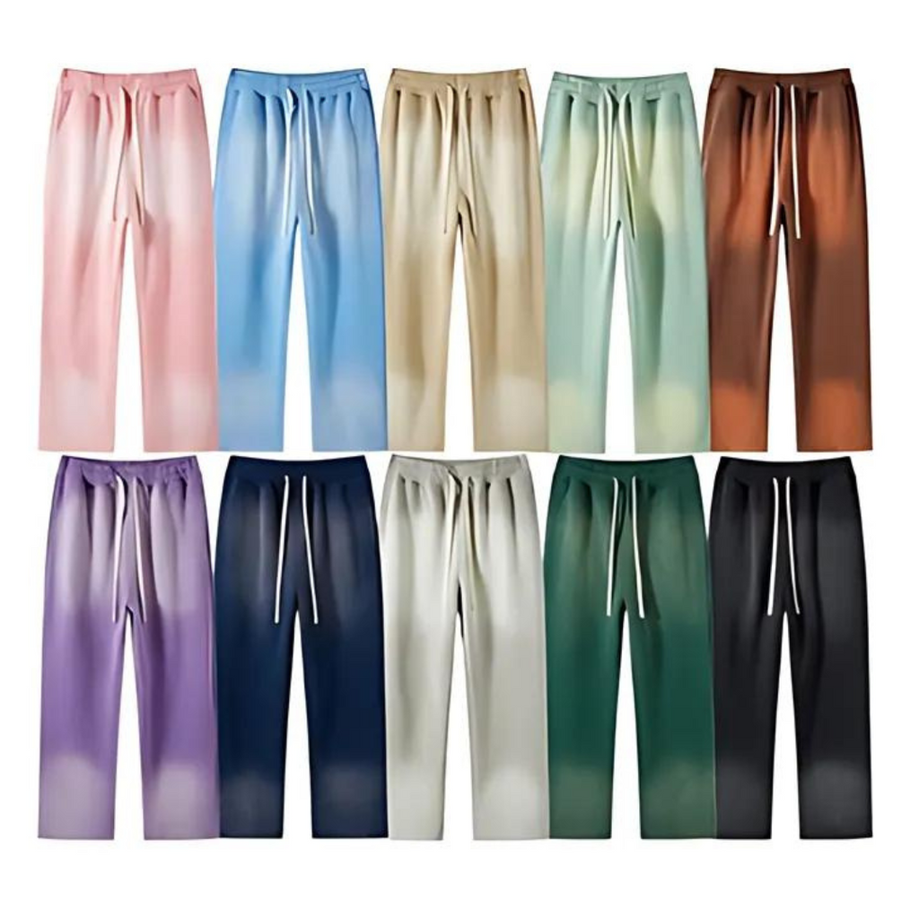 ARTIE 360g Spray Dye Distressed Casual Pants