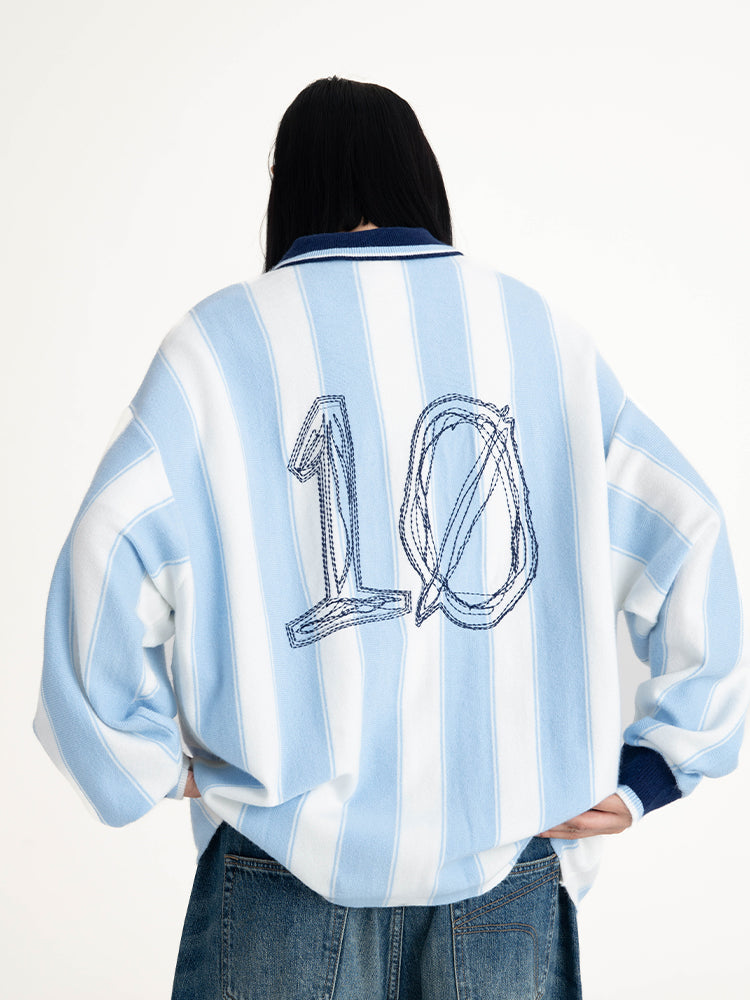 CONTRAFIEN hand-painted Milan vintage striped sweater