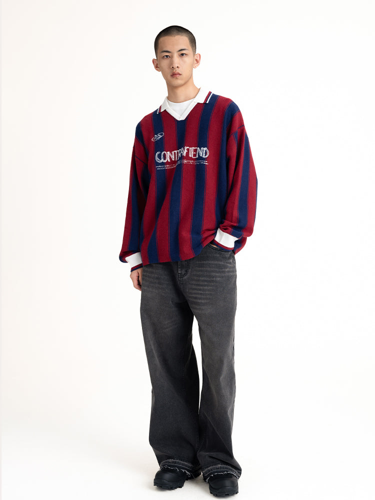 CONTRAFIEN hand-painted Milan vintage striped sweater