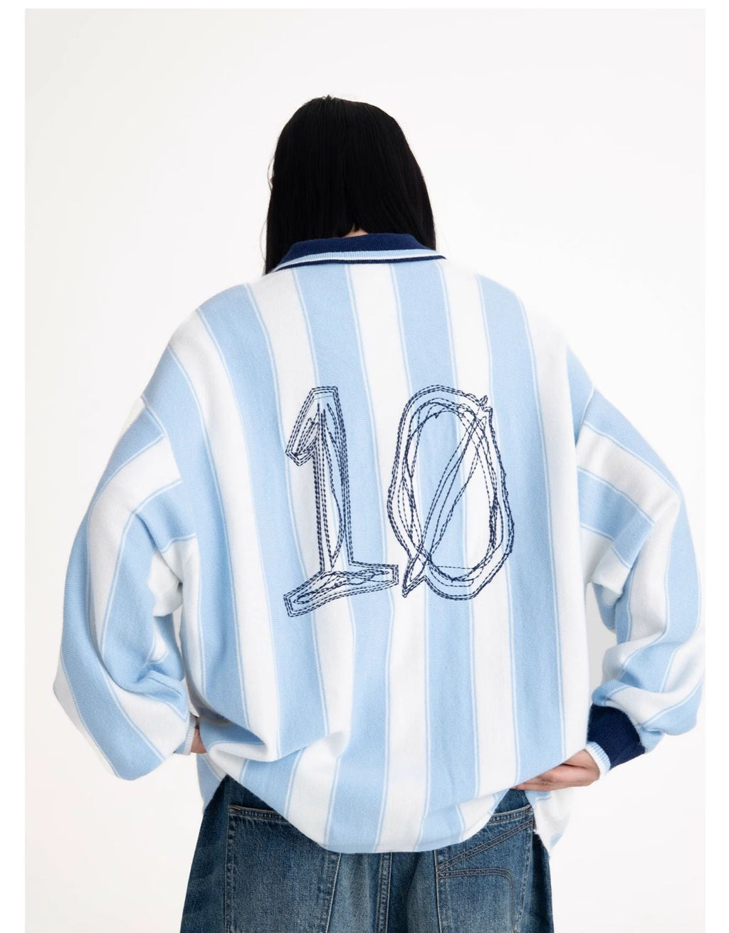 CONTRAFIEN hand-painted Milan vintage striped sweater