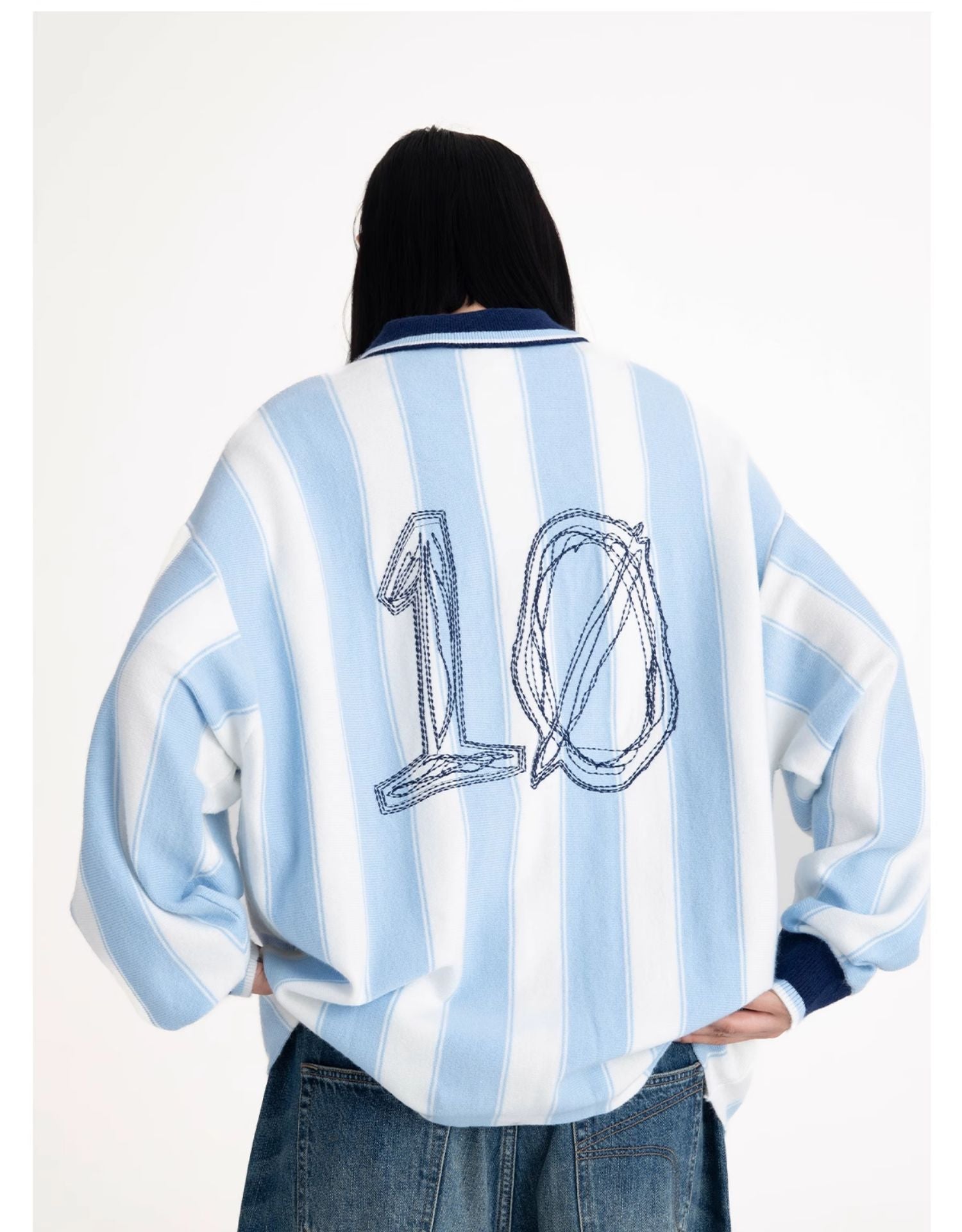 CONTRAFIEN hand-painted Milan vintage striped sweater