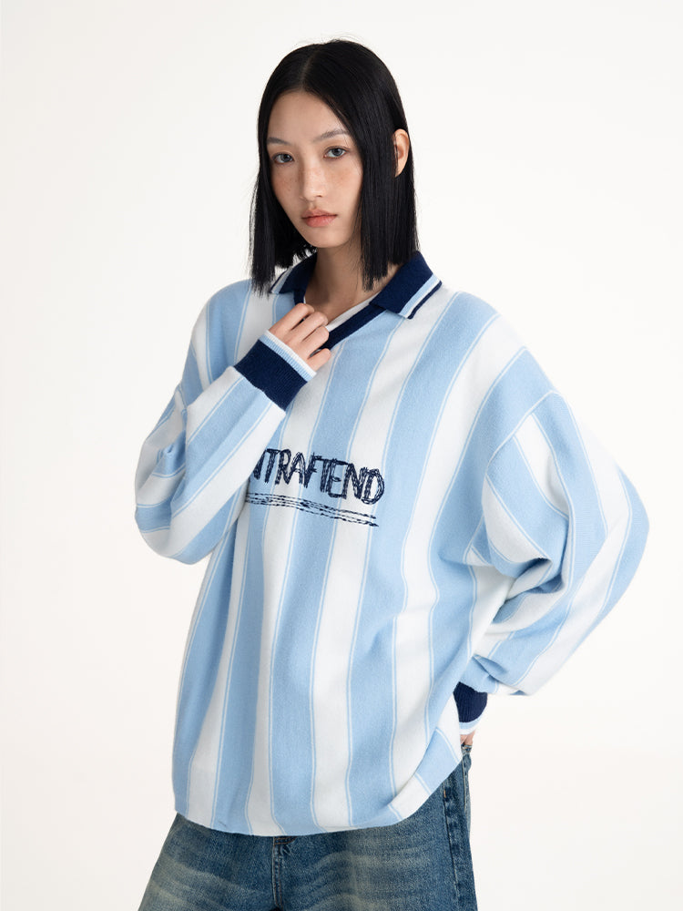 CONTRAFIEN hand-painted Milan vintage striped sweater