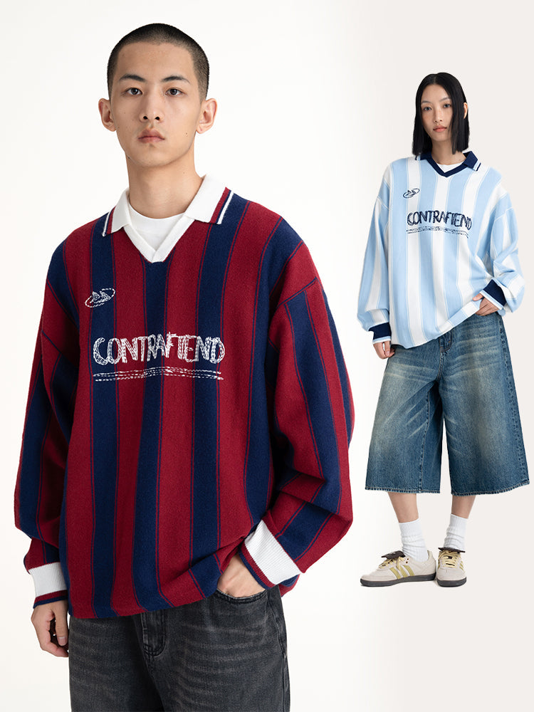 CONTRAFIEN hand-painted Milan vintage striped sweater