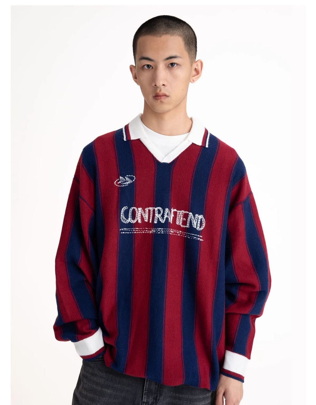 CONTRAFIEN hand-painted Milan vintage striped sweater