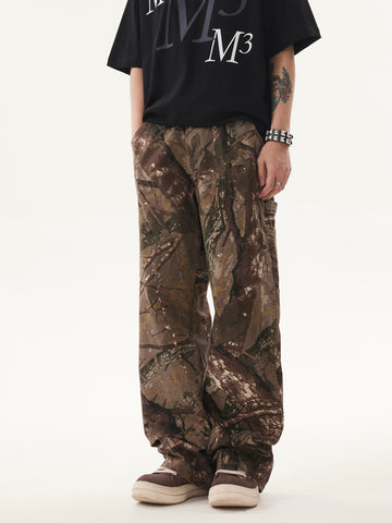 BTSG Washed Bamboo Twig Camouflage Cargo Pants