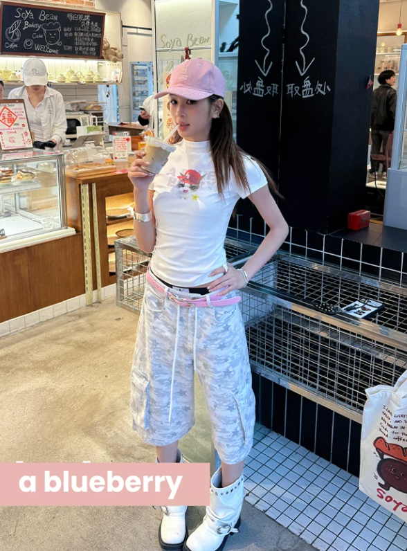 Ablueberry Camouflage Loose Straight Overalls