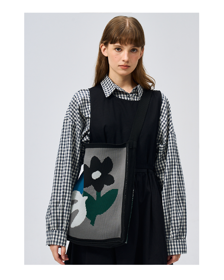 FREEIN Knitted Flower crossbody Tote bag