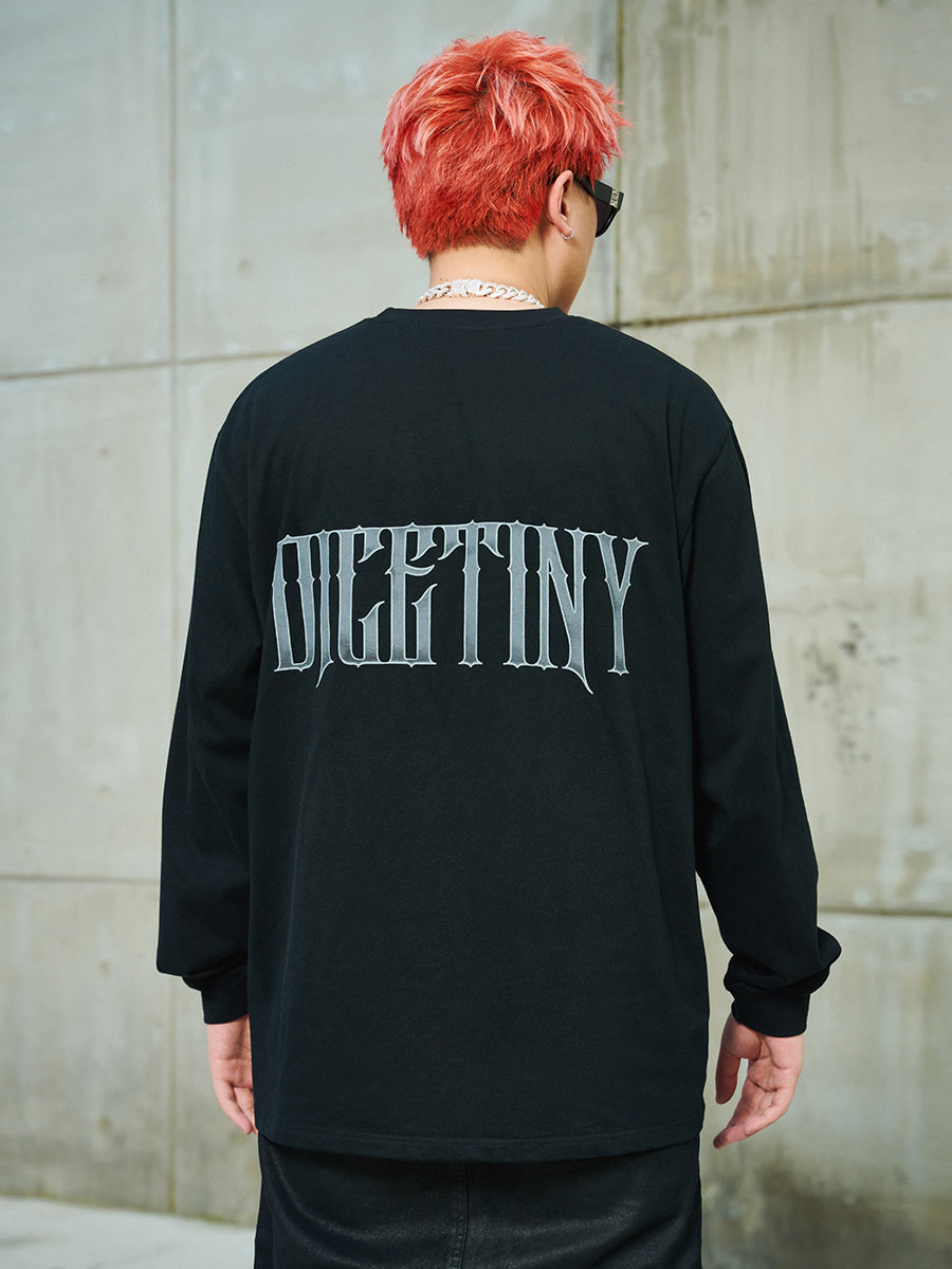 DICETINY metal logo long Sleeve Tee